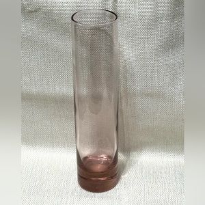 MCM Libbey 7.5" Art Glass Bud Vase Rose Pink Tint